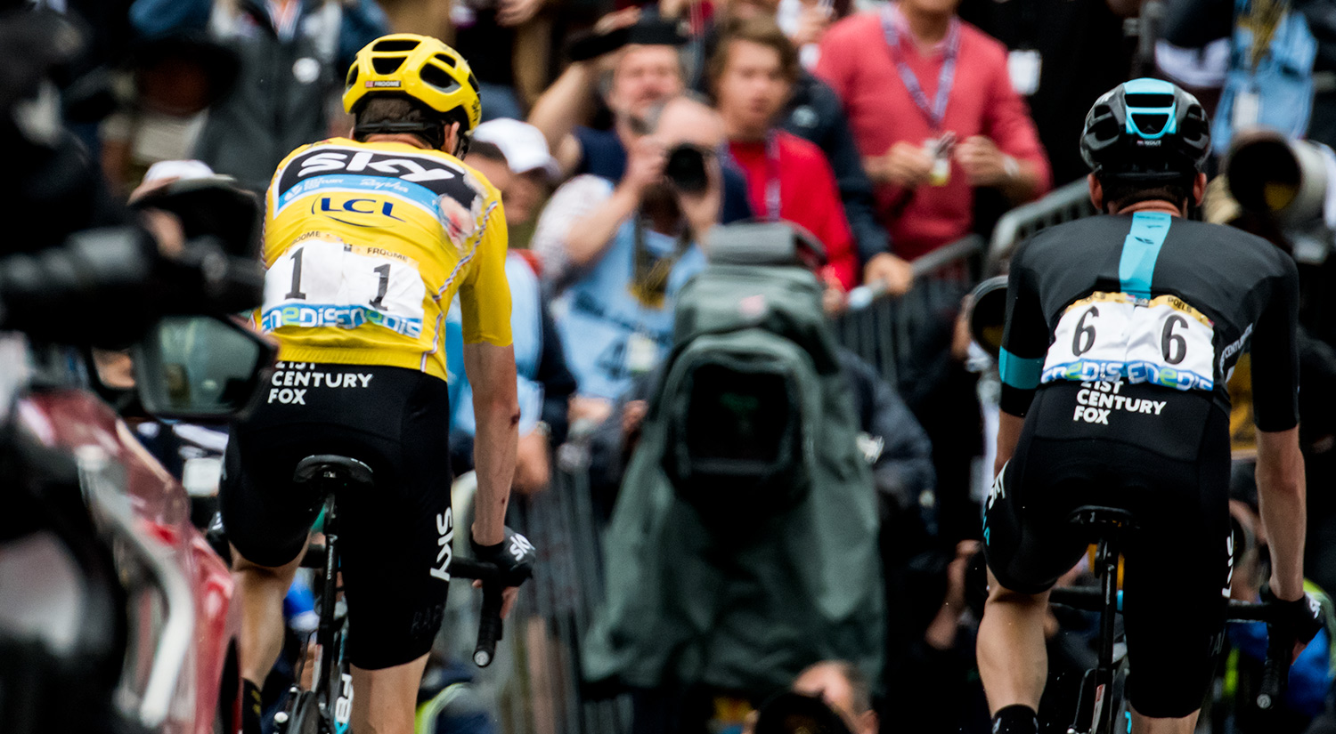 Chris Froome & Wout Poels, Team Sky. Stage 19